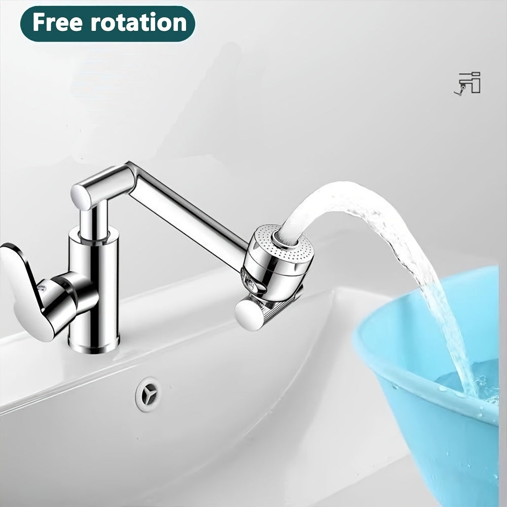 360° Rotating Sink Hot And Cold Water Faucet with Universal Rotating Mechanical Arm Nozzle and ABS Faucet Adapter. Ideal for RV, camper, travel trailer, and kitchen faucet replacement.