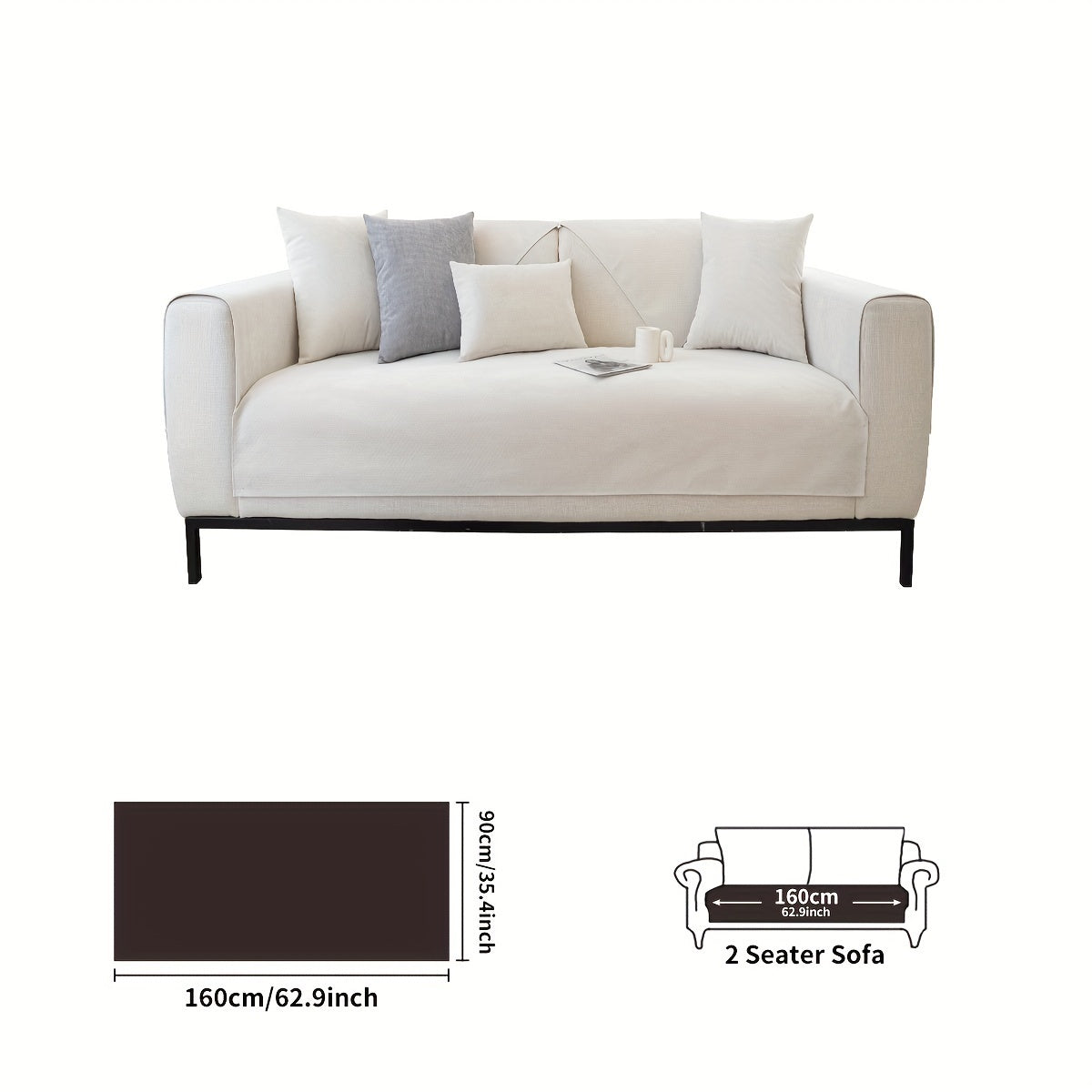 Waterproof sofa cover with non-slip design and pet-friendly material, suitable for all seasons and living room decor.