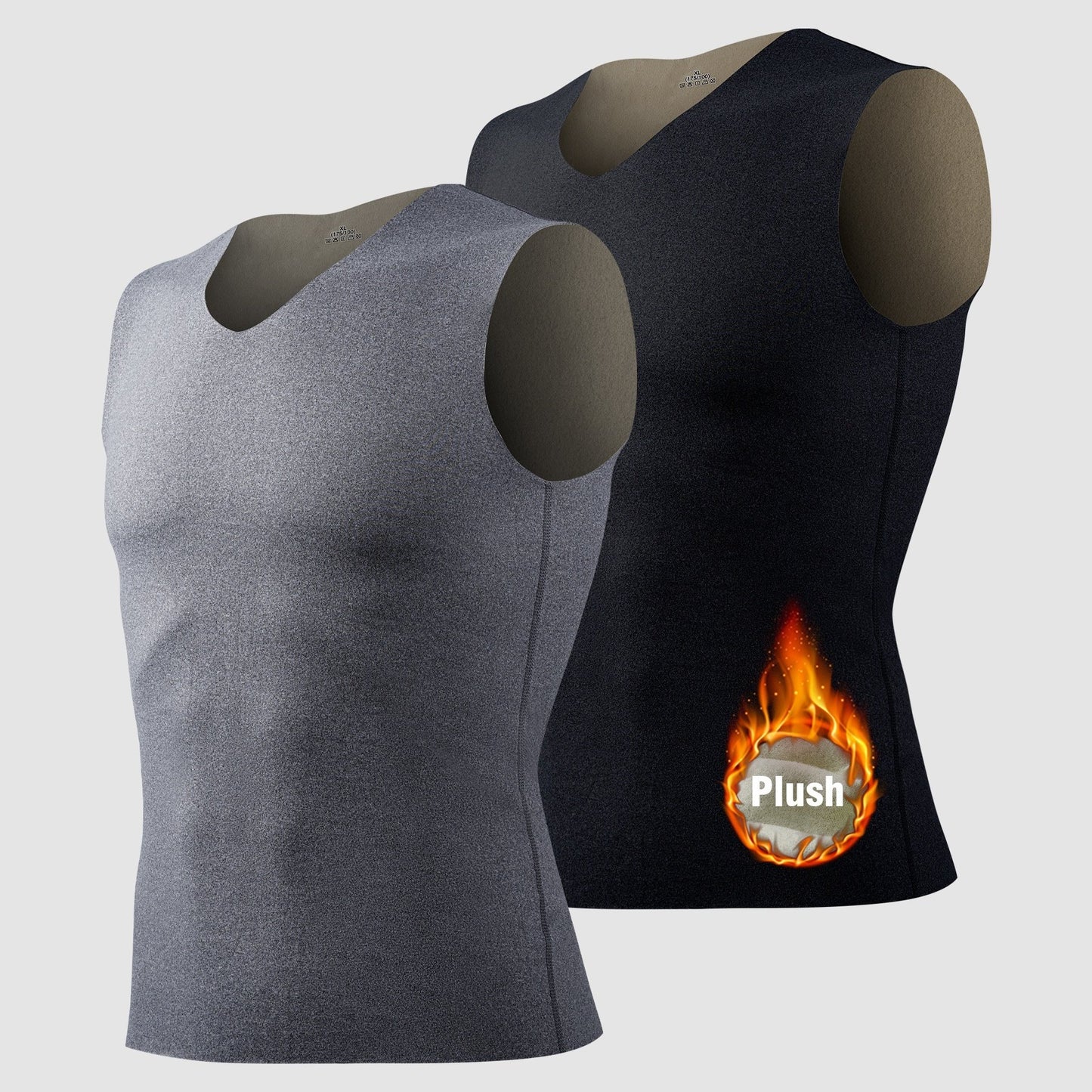 2 dual-color reversible fleece thermal vests with brushed finish for layering.