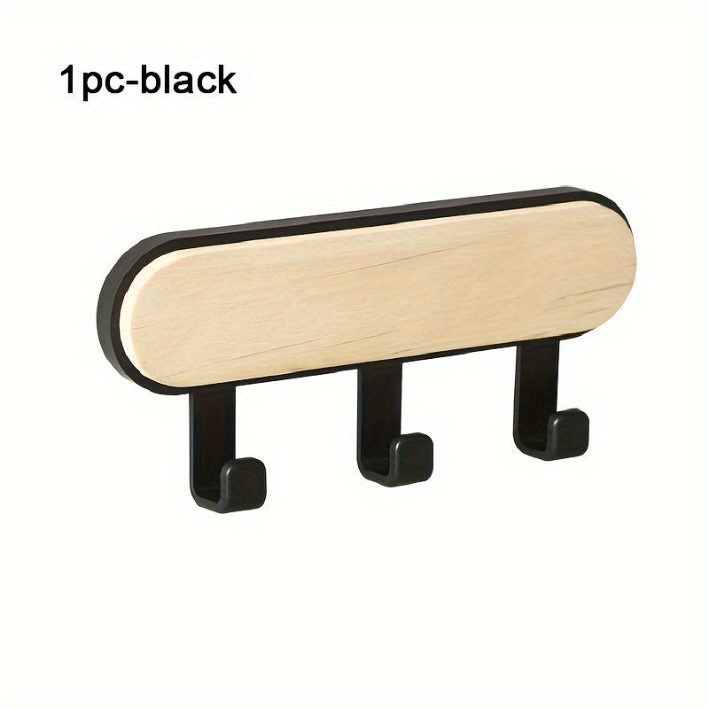 1pc Nordic style Japanese wooden stick hook for doors and Windows, coat, hat, and kitchen, no-trace installation