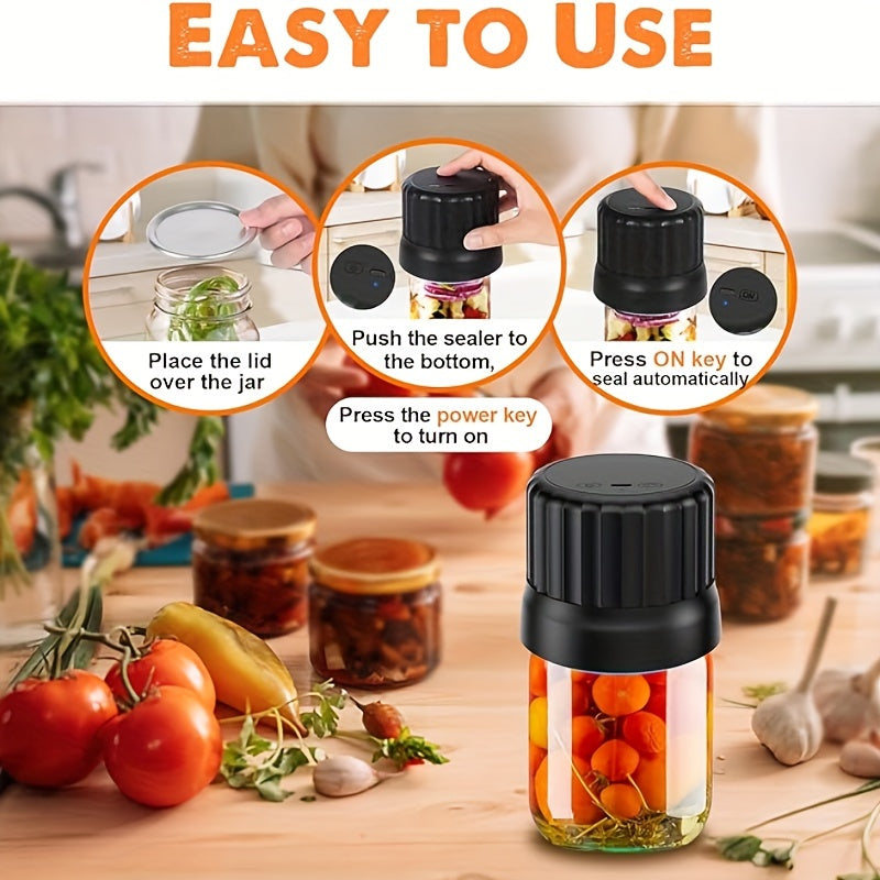 The Mason Jar Vacuum Sealer Set is an electric canning jars vacuum machine kit with an enhanced motor, designed for both wide mouth and regular mouth Mason lids. This versatile tool is perfect for sealing and storing food with a Food Saver, ensuring