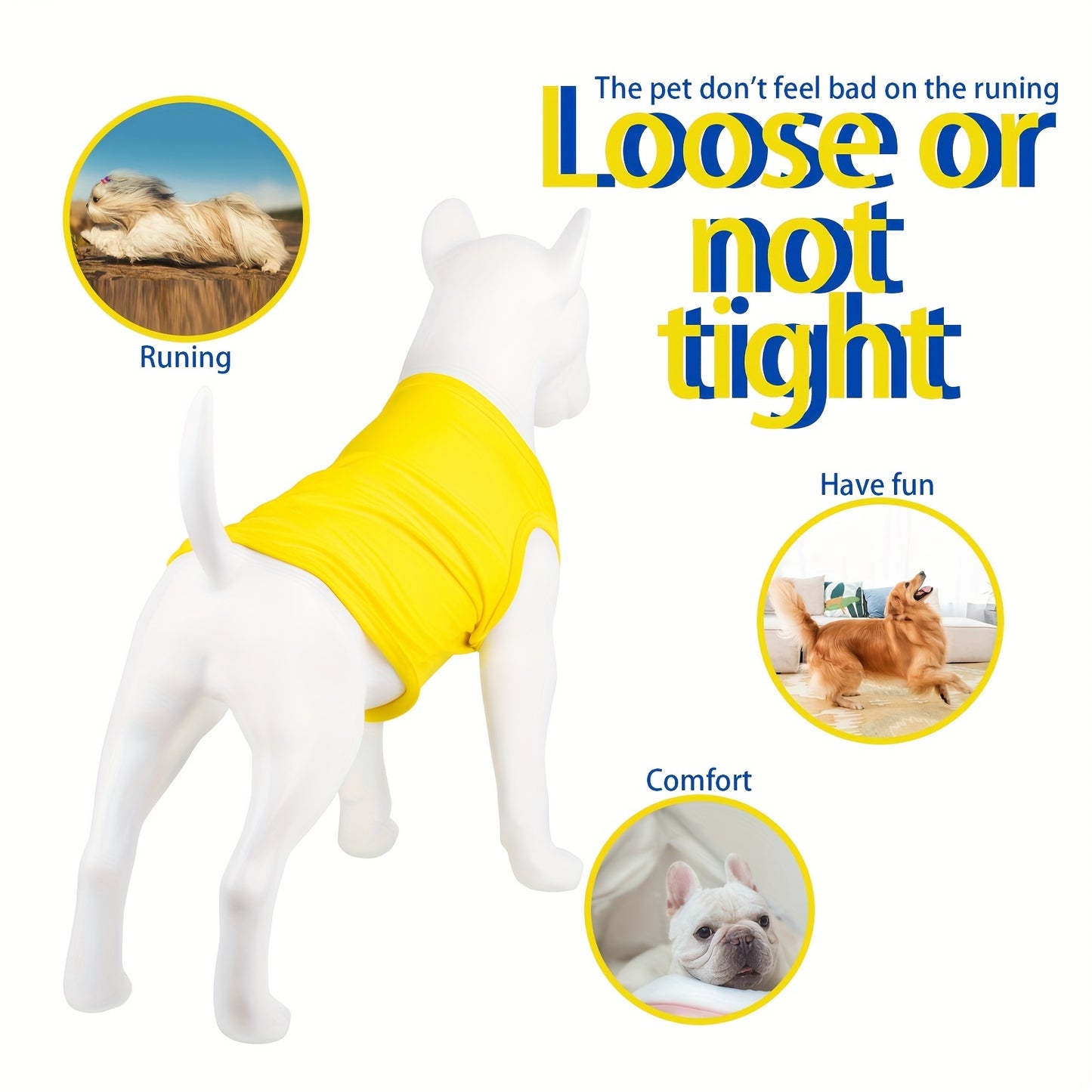 Soft pullover shirts for small dogs in colorful summer designs.