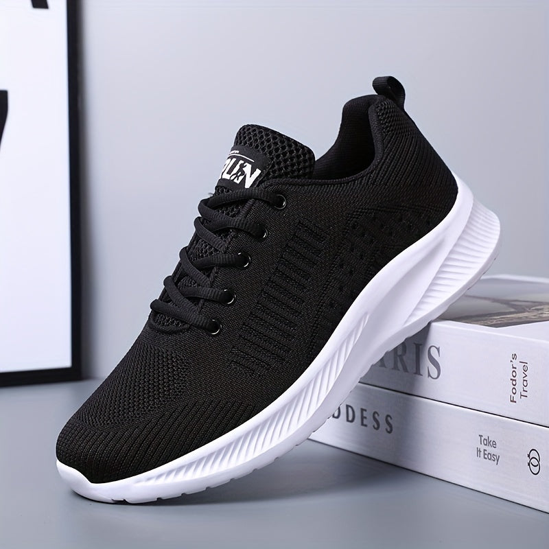 Men's running shoes with breathability, durability, shock absorption, and lace-up design for outdoor activities.