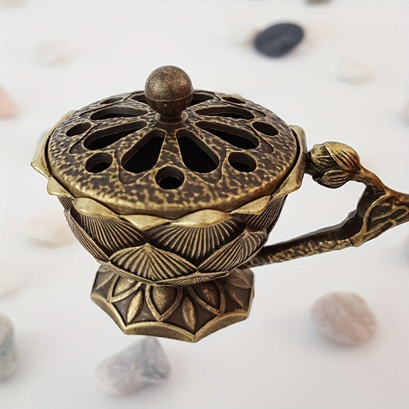 Small handheld Lotus Incense Burner for household decoration.