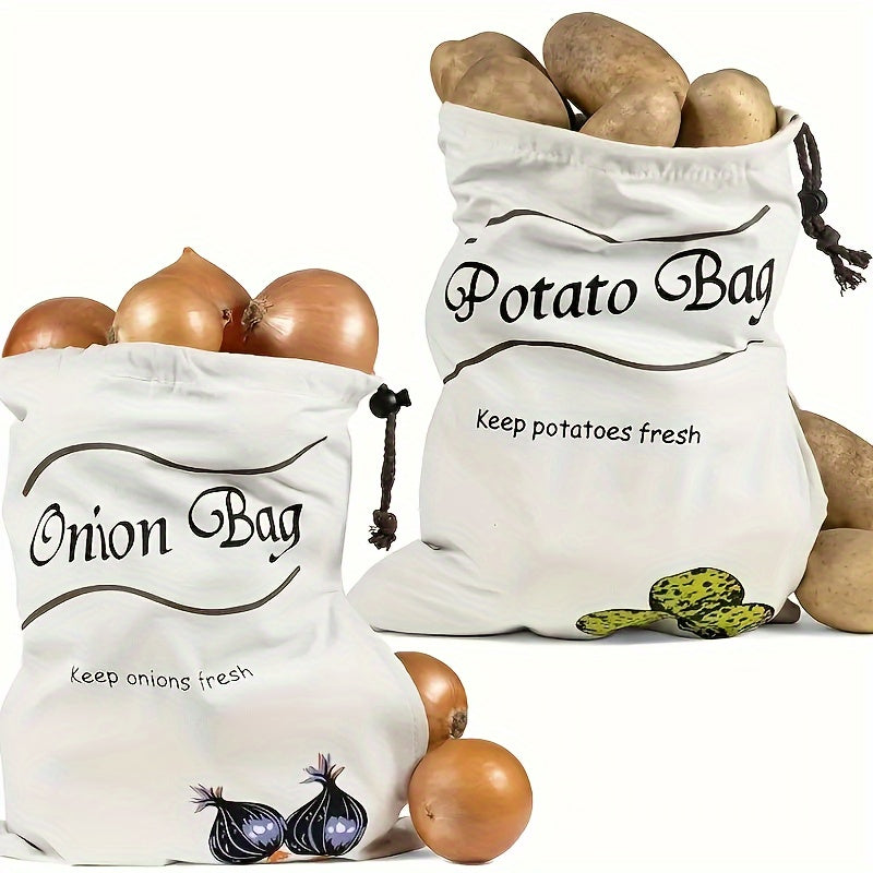 Bag with drawstrings for storing potatoes and onions - Keep veggies fresh and free of sprouts in your kitchen.