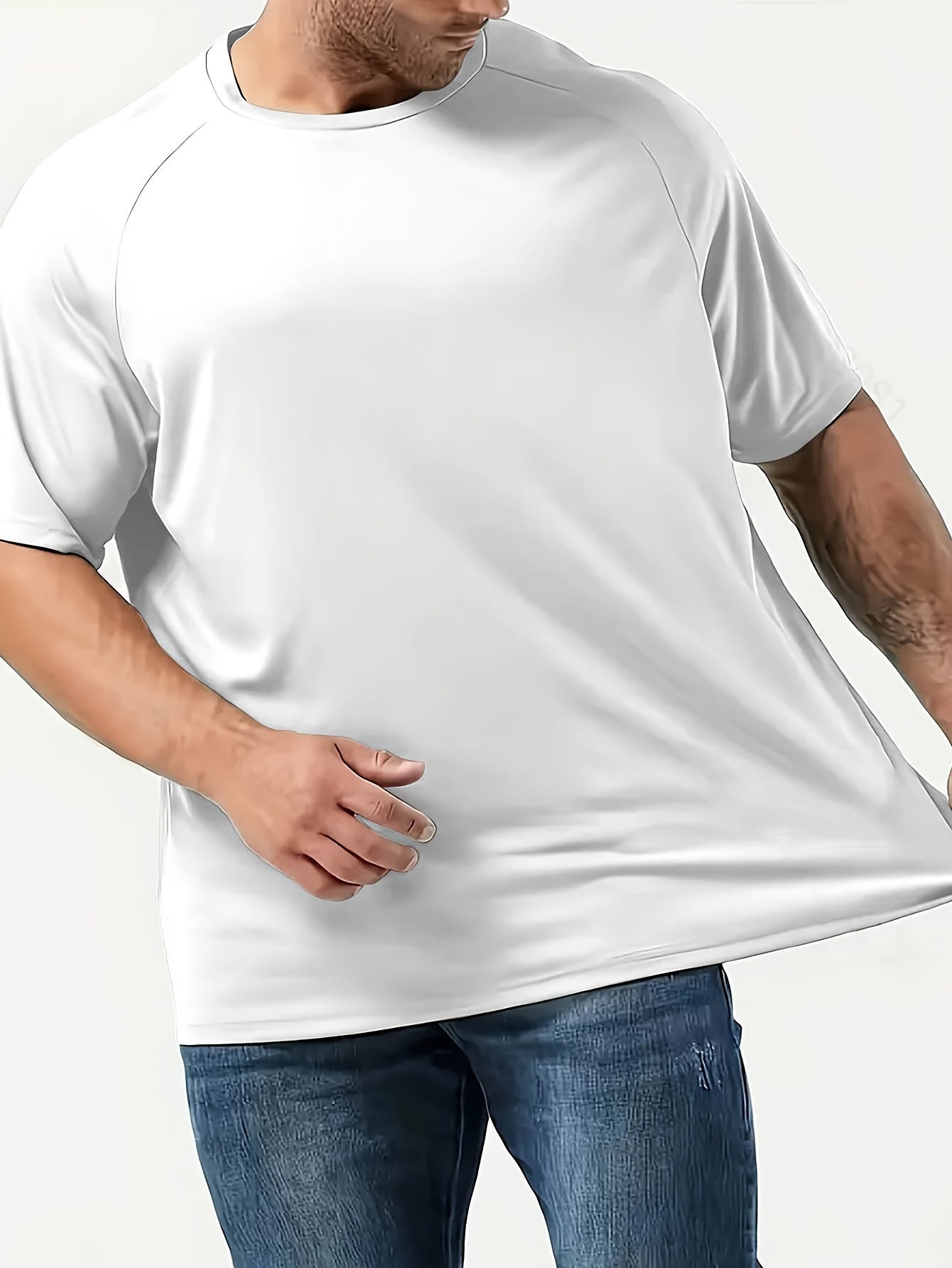 Athletic tee for plus size men, great for outdoor sports and leisure.