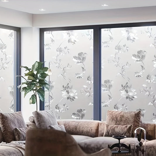 Decorate your home with these stunning hibiscus flower pattern glass window stickers. Add privacy with this decorative frosted film that is easy to remove and sticks to your window with static adsorption. Perfect for the living room, bedroom, kitchen