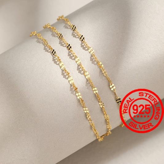 S925 silver necklace featuring Japanese and Korean style, adorned with a simple and elegant lip pendant. This light luxury clavicle chain exudes a high-level sense of style. Delicate and plain chain design in beautiful silvery color, weighing 1.6g.