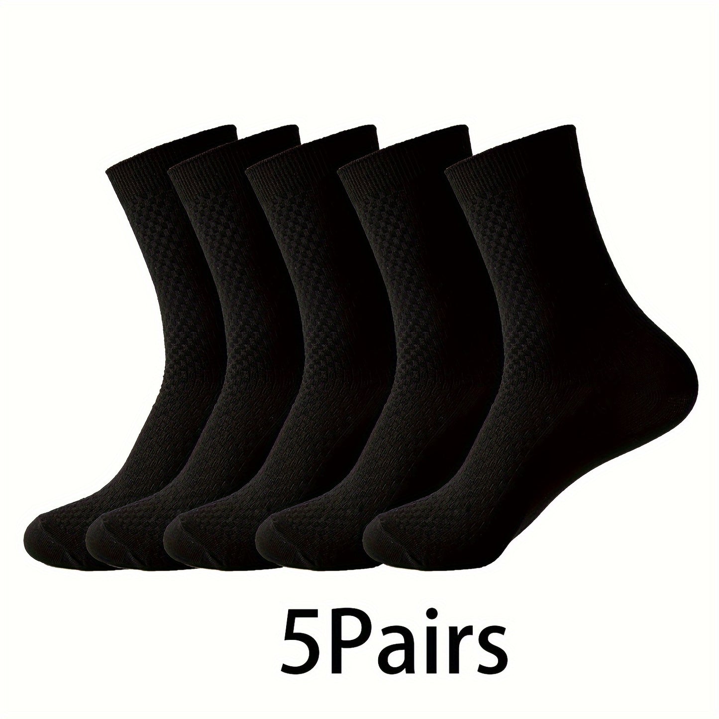 Men's bamboo fiber crew socks, anti odor & sweat absorption, comfortable, breathable, elastic sport socks for all seasons