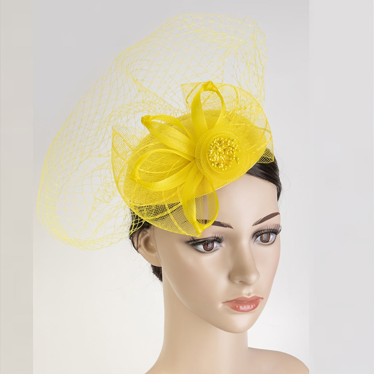 Women's Hair Accessories Set with Mesh Veil and Clips for Birthday Parties, Jockey Club Events, Weddings, Derby Hats, and Church Hats