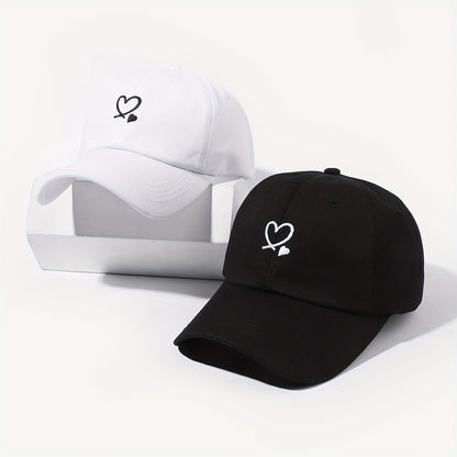 2 Double Love Embroidered Baseball Caps for Outdoor Leisure Vacation