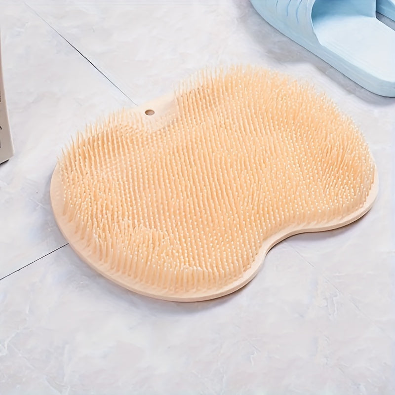 1pc Silicone Foot & Back Shower Scrubber with Suction Cups for Deep Cleansing and Massage.