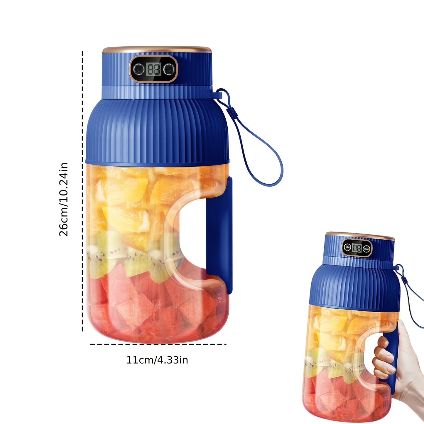 Easily create delicious juice with this large-capacity juice cup featuring an electric juicing function. Its multifunctional design allows for convenient carrying on the go, providing you with fresh juice anytime to meet your hydration and nutritional