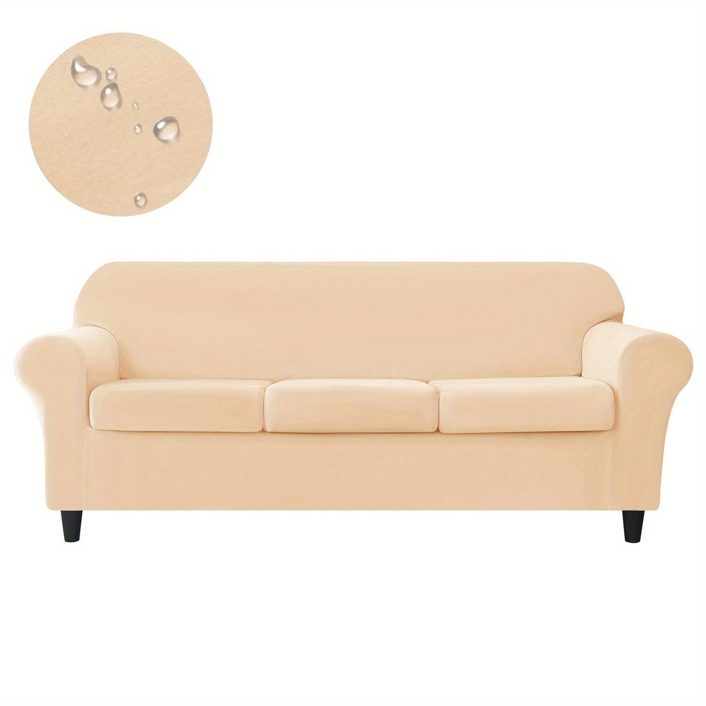 Set of cool and water-proof sofa covers with cushions, seating up to 3.