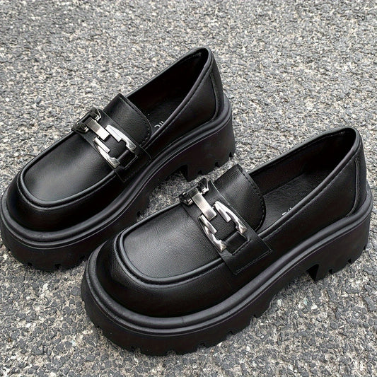 Stylish Waterproof Platform Loafers with British-Inspired Design