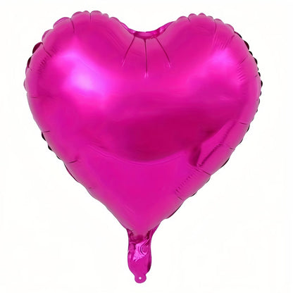 10 heart-shaped foil balloons for Valentine's Day, birthdays, weddings, anniversaries, themed events, engagements, and parties.