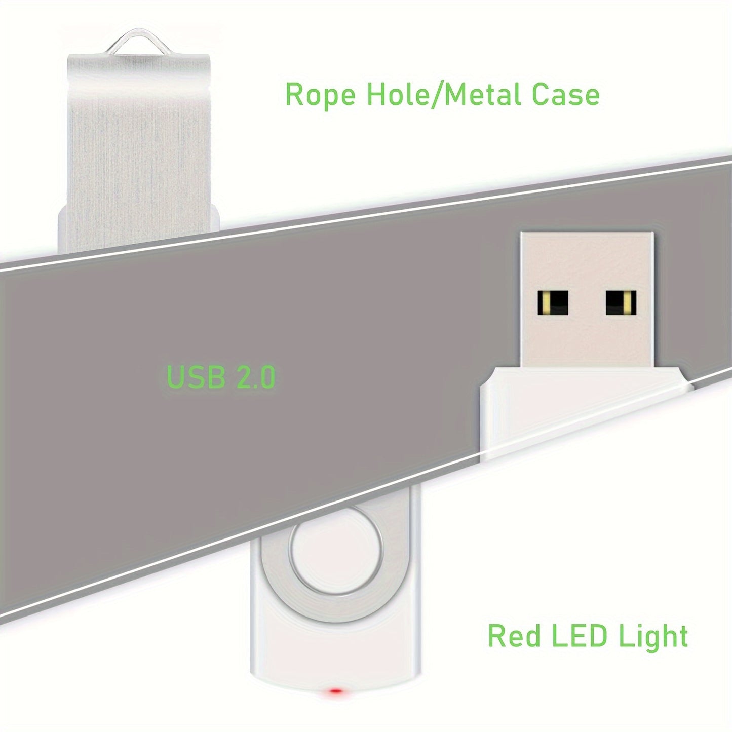 10 piece bulk pack of USB 2.0 Flash Drives in various storage capacities and colors with LED indicator for computers and laptops.