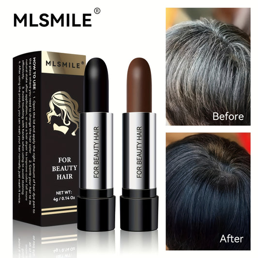 MLSmlie Beauty Hair Touch-Up Stick - 4г, Долговечное покрытие седины, Помада-стиль ручка для окрашивания волос