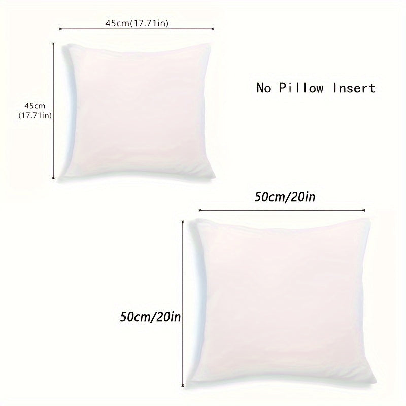 4 white pillow covers, 18x18 inches, solid color, soft velvet modern design for living room, bedroom, or sofa.