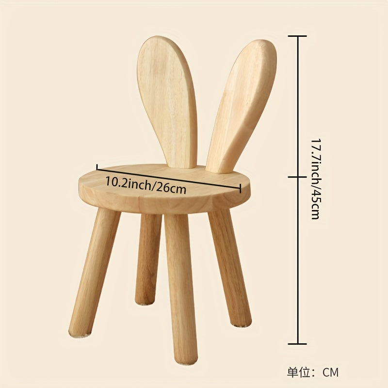 Adorable Rabbit Ears Creative Wooden Stool - Perfect for Changing Shoes, Room Decor, and More