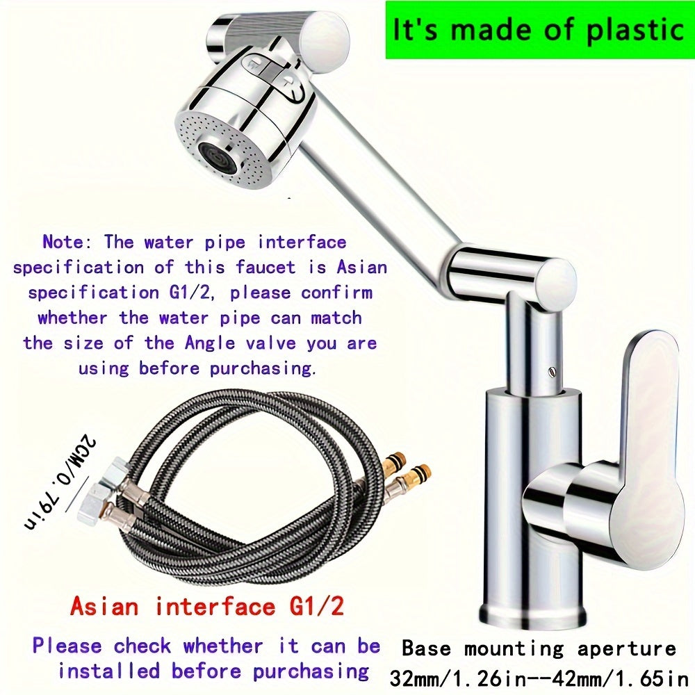 Luxury RV bathroom faucet set with durable ABS construction, mixer for hot & cold water, deck mount, silver finish, easy installation, and water-saving design.