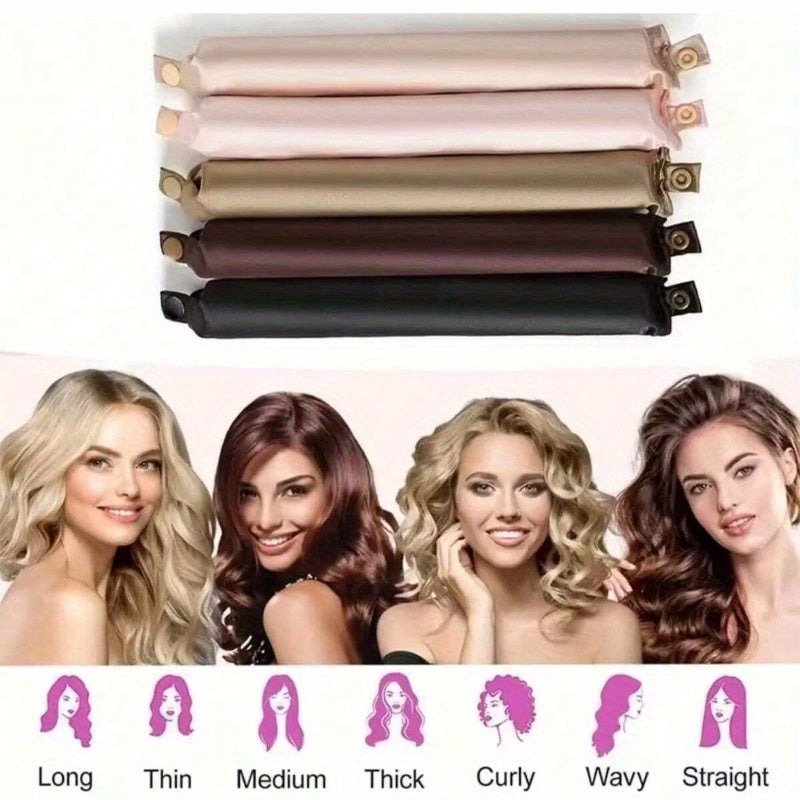 Set of 3 heatless hair curlers for big waves