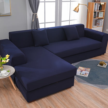 Modern sofa cover with non-slip elastic band, machine washable, made of 95% polyester and 5% spandex. Compatible with various sofa sizes, no printing, stitched craftsmanship, fabric weight of 100-120 g/m².