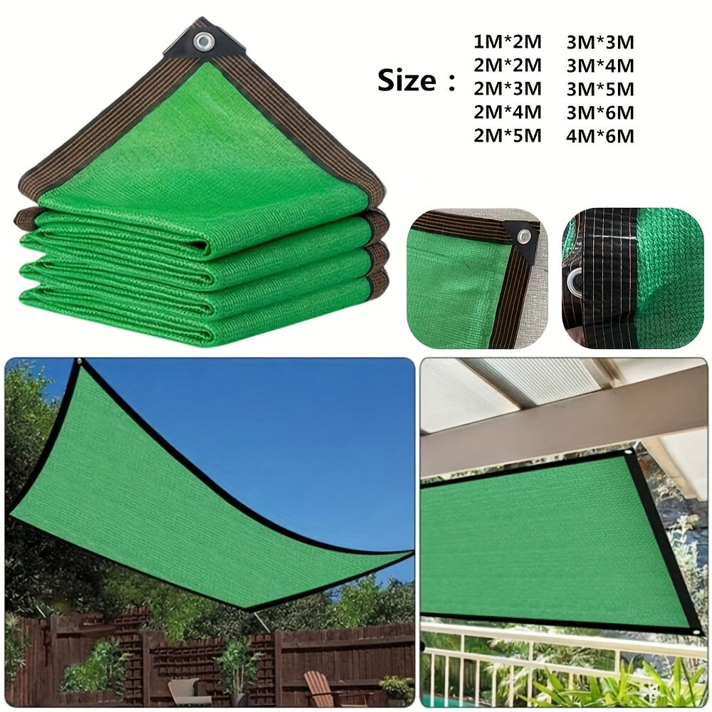 90% UV resistant green mesh tarp with grommets for garden, plant cover, canopy, and camping.