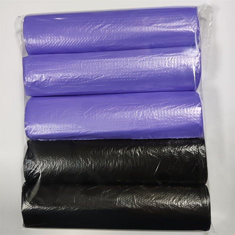 Get a great deal with our Value Pack of 5 rolls containing 100 colorful disposable small garbage bags. These plastic bags are perfect for lining indoor garbage cans in commercial offices, bedrooms, bathrooms, and restaurants. They are odorless and can