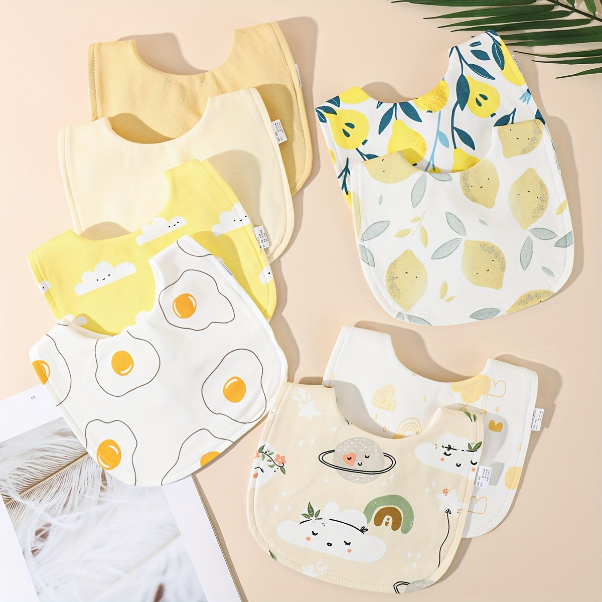 Set of 3 Waterproof Kids Feeding Bibs - U-Shaped Design, Durable for Boys & Girls, Snap Closure