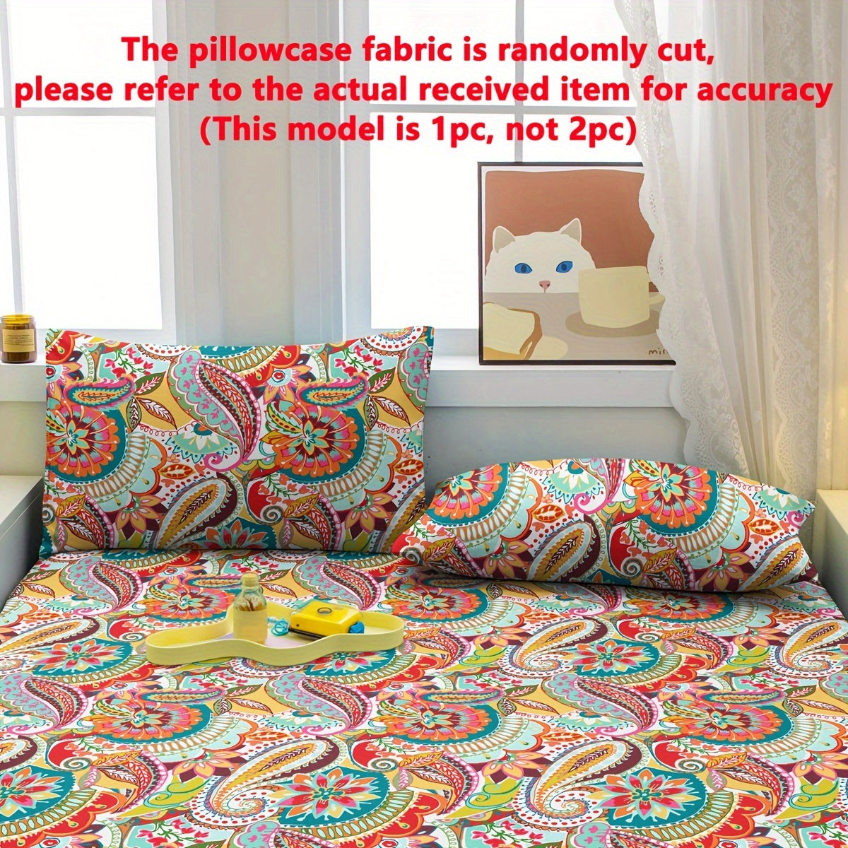 Soft pillowcase with pocket closure for bedroom, featuring a simple modern bohemian pattern printed on fleece fabric.