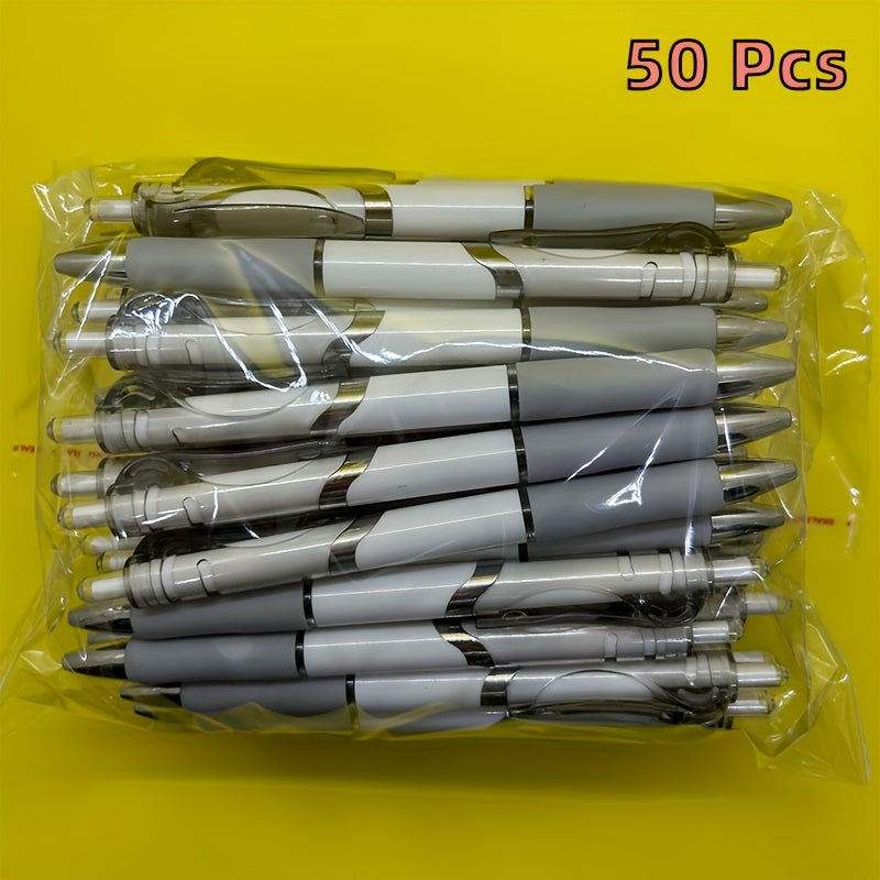 Retractable medium point plastic pen for school, office, home, writing, business notes, memos, drawing, and sketching