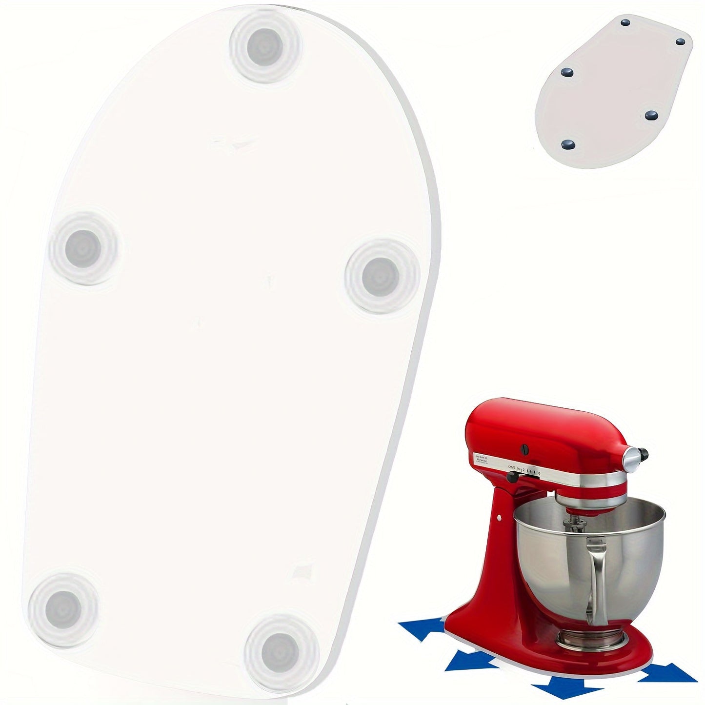 One piece of acrylic blender moving pad designed for compatibility with KitchenAid blenders sized 4.5-5 quarts.