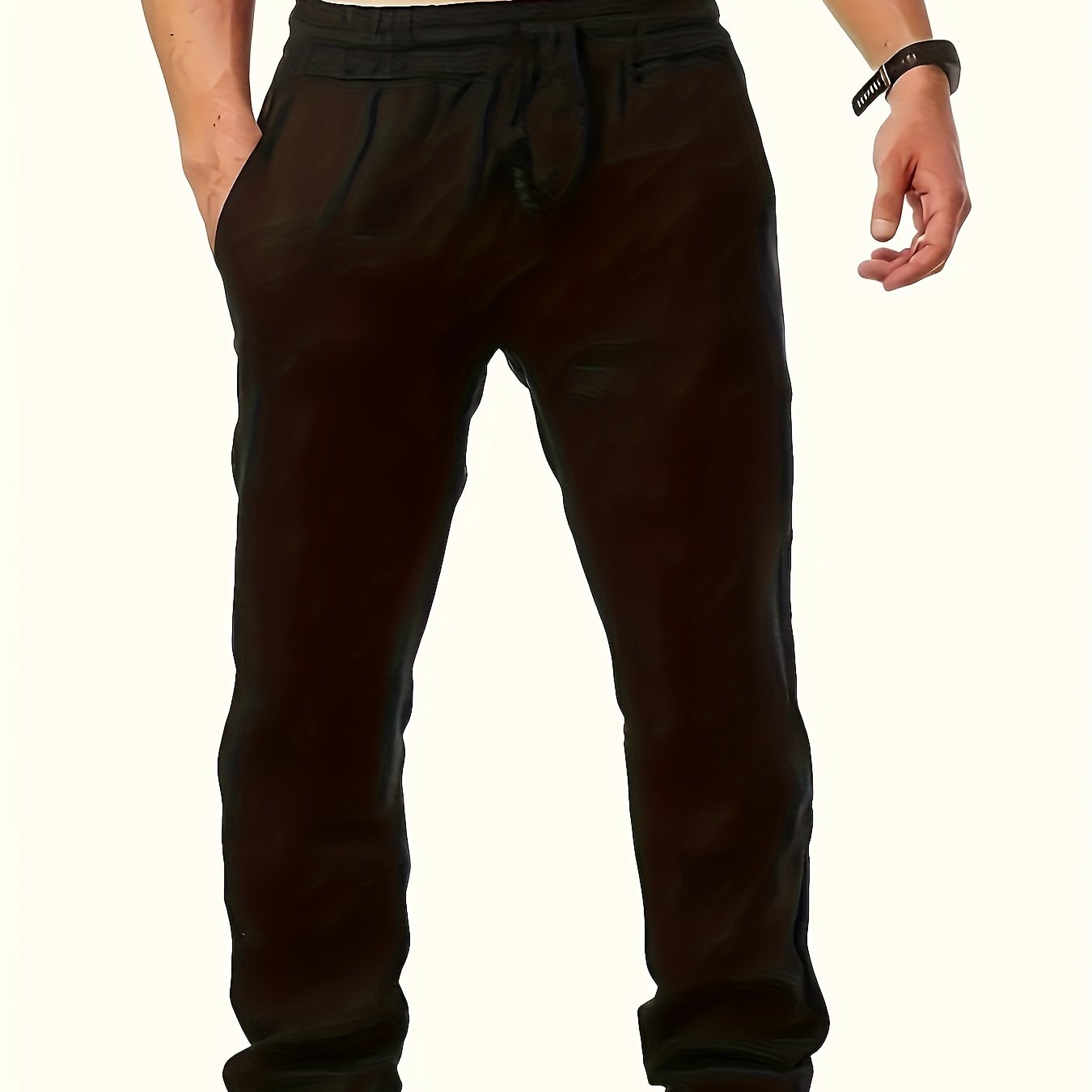 Breathable and comfortable loose-fit cotton pants for plus size men, ideal for spring and autumn