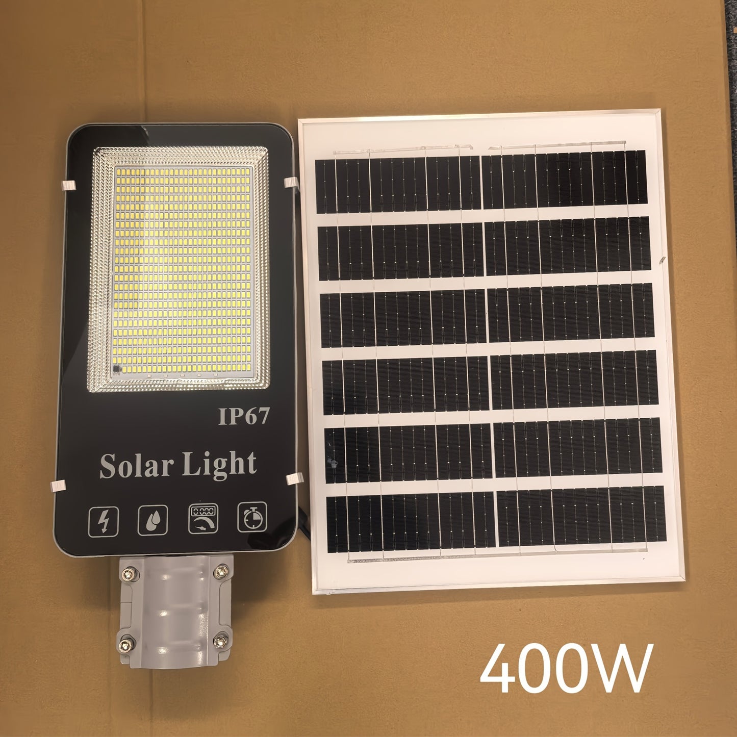 500W solar street post lights with 20AH battery, 25W solar panel, remote control, ABS material, infrared sensor, detachable floodlight with glass shade, lithium solar battery, mounting