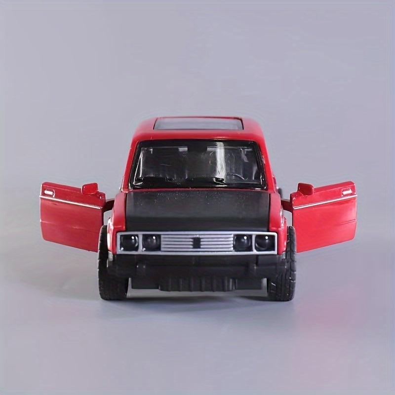 1/36 Retro Sedan Alloy Car Model with Three Open Doors, Ideal for Car Ornament or High-End Gift.