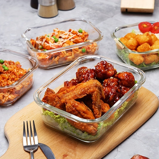 Essentials Glass Storage Container Set with Snap Lock Lids - Watertight & Airtight - Heat & Cold Resistant - Microwave, Oven, Freeze & Dishwasher Safe - Meal Prep & Baking