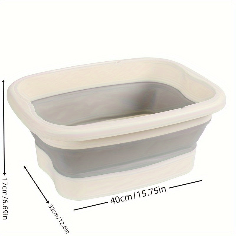 Portable folding foot soak bath tub with lid for deep immersion foot massage. Durable home spa accessory with unscented basin and non-electric manual massage surface. Includes foot file and