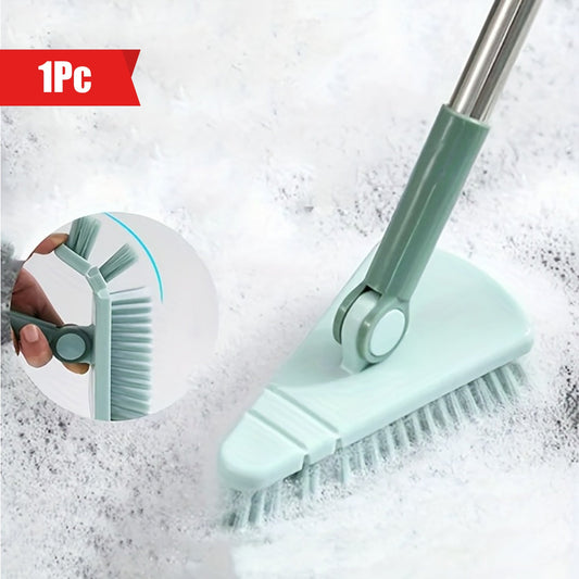 One piece of floor scrub brush with a long handle and stiff bristles, suitable for cleaning showers, bathtubs, tiles, walls, kitchens, bathrooms, and balconies. The brush is detachable and measures 37.4 inches in length.