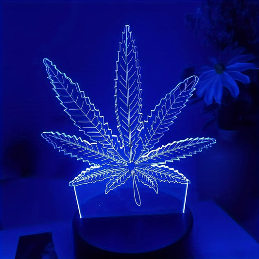 3D Maple Leaf Illusion Lamp with 7-color touch table night light and color changing feature, perfect as artistic decor or festive gift for home decor.