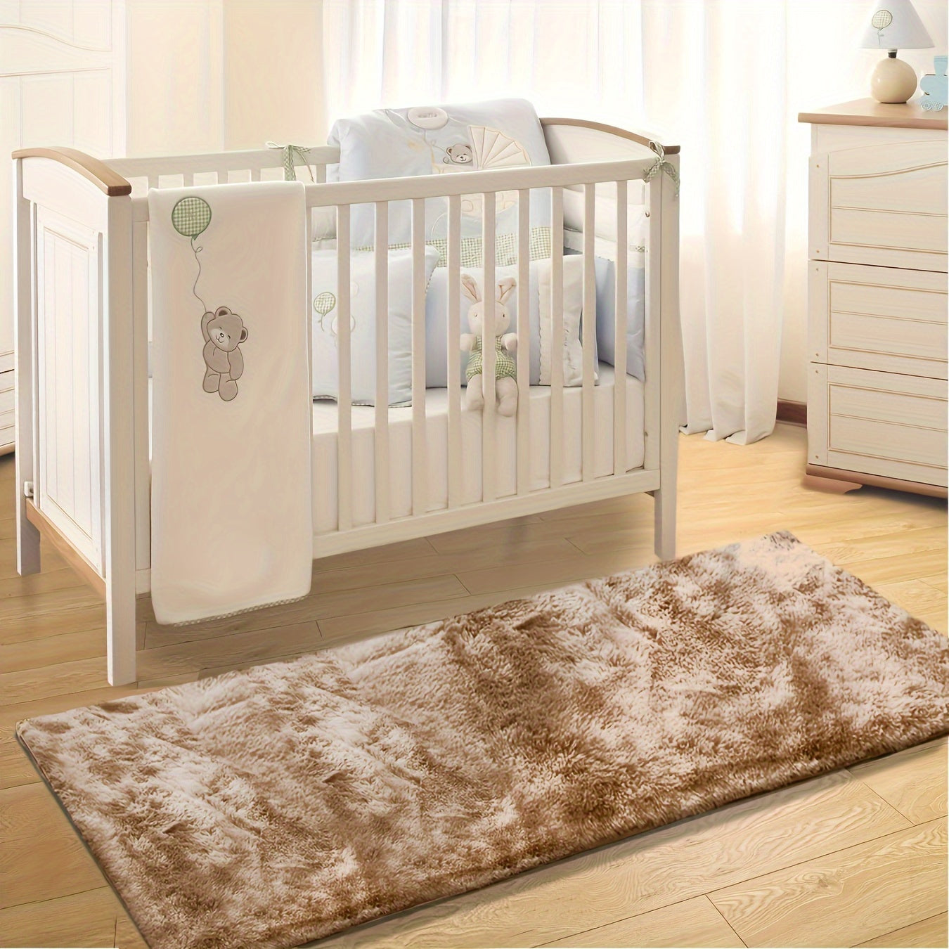 Luxurious soft faux fur area rug with non-slip sponge base, perfect for living room, bedroom, hallway. Lightweight and plush carpet that is easy to care for and provides durable comfort.