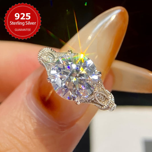 Ajoyib 3ct Moissanite To'y Halqasi - S925 Sterling Silverda tayyorlangan, Oq Gold bilan qoplangan, To'ylar va 14-fevral uchun ideal, Yorqin porlash, Va'da va Abadiyat ramzi, Nafis Luks Zargarlik Sovg'asi