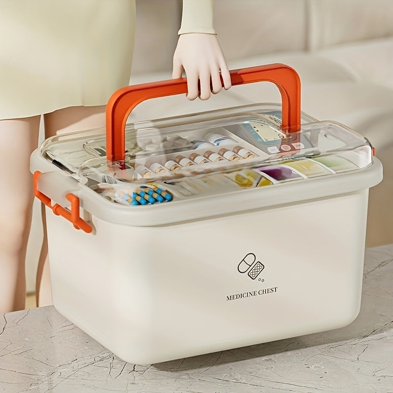 1pc Portable Multi-Layer Home Care Medicine Storage Box