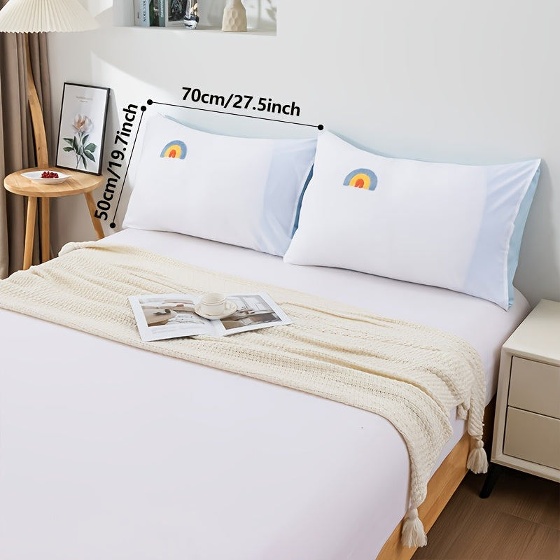 Two pieces of pillowcases with towel material, designed in 50*70 size. These pillowcases come in various flower patterns and are made of skin-friendly 100% polyester fiber spandex fabric. They are soft and comfortable to use, and do not come with a