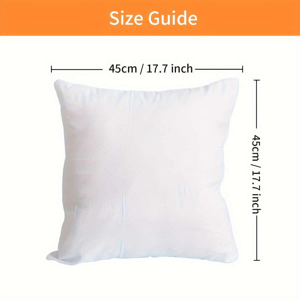 White polyester fabric square pillow core filled with soft and fluffy 3D polyester fiber, suitable for home decoration on beds, sofas, couches, and cars, perfect for Christmas decor.