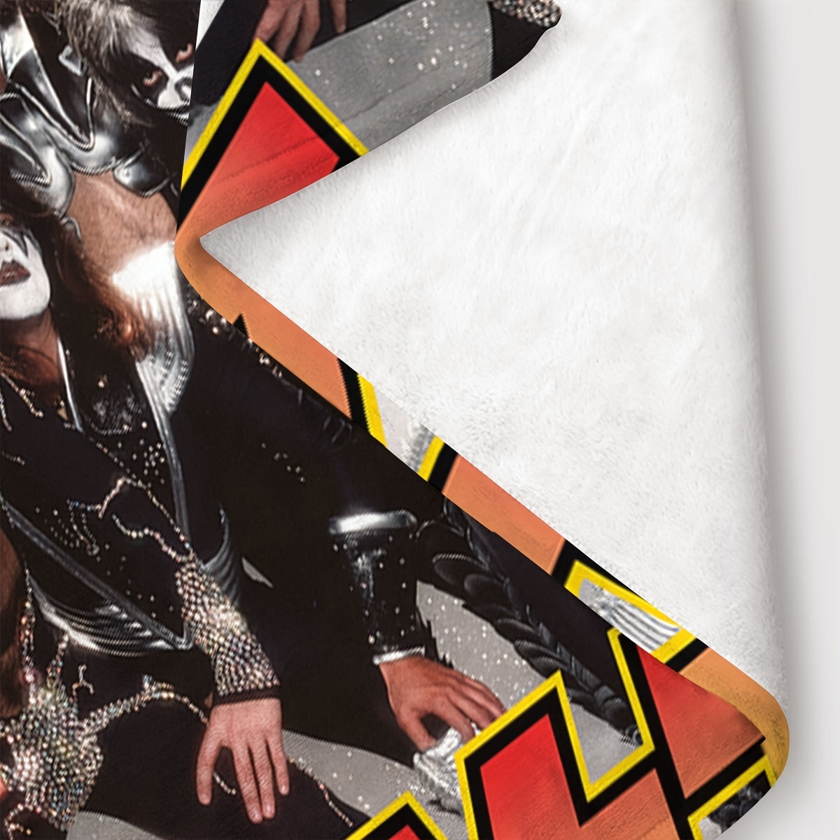 Add a touch of rock 'n' roll to your home with the KISS Rock Band-themed throw blanket. Made from knitted polyester, this lightweight blanket features a vibrant red and yellow gradient design, perfect for adding a contemporary style to your bedroom