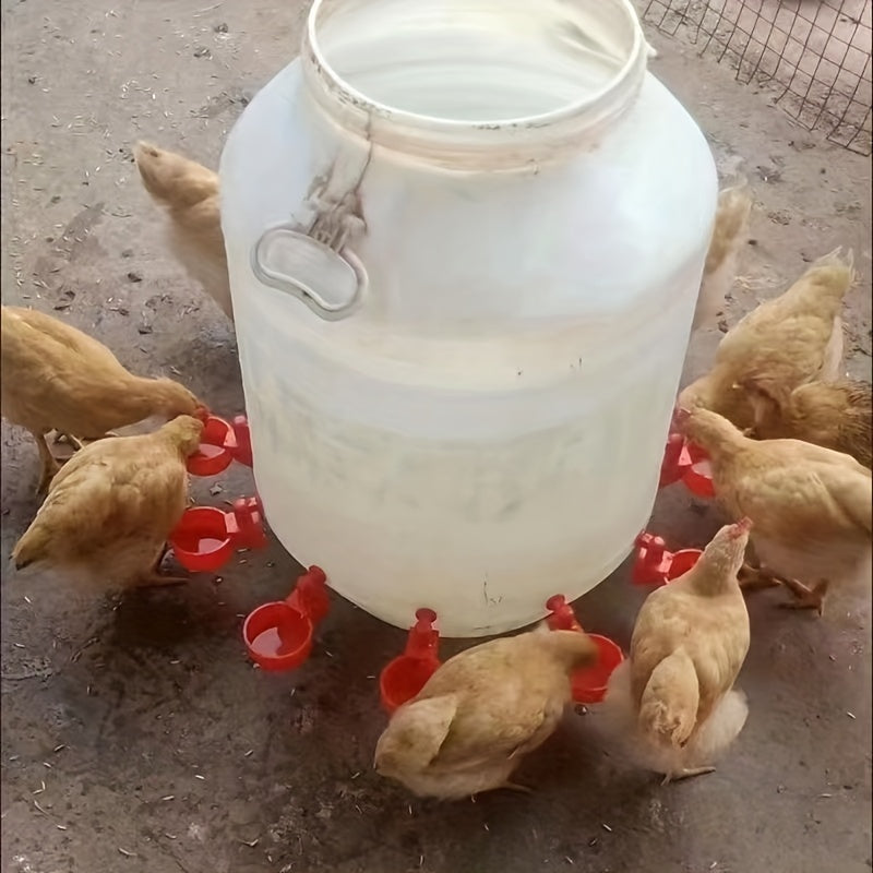 5/10 Automatic Chicken Waterer with Feeder Kit, suitable for various poultry including chicks, duck, goose, turkey, and bunny. Perfect for chicken coop.