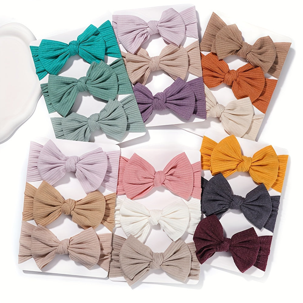 3 soft and stretchy bow hairbands for girls made of comfortable polyester, ideal for hairstyling