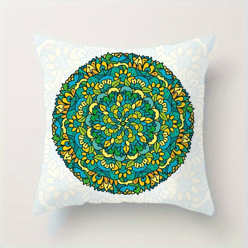 Bohemian Ethnic Style Pillowcases, featuring a vibrant Boho Mandala pattern. Add a touch of bohemian flair to your living room, bedroom, or sofa with these throw pillow covers. Each measures 43.99 X 43.99 cm and does not include a pillow insert. Great