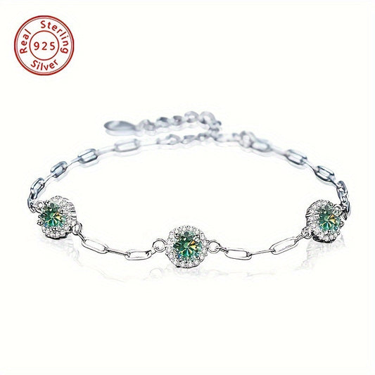 Add a touch of elegance to your ensemble with this stunning 925 Sterling Silver bracelet featuring a 1.5 Carat Moissanite stone. Perfect for daily wear, parties, birthdays, Valentine's Day, Christmas, or as a special New Year gift for the stylish woman